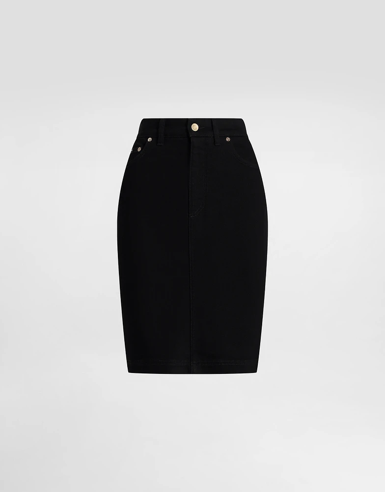 Denim midi skirt