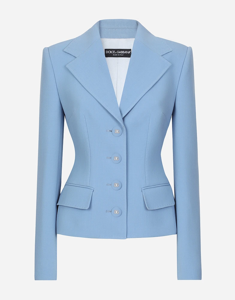 Single-breasted wool crêpe Dolce jacket