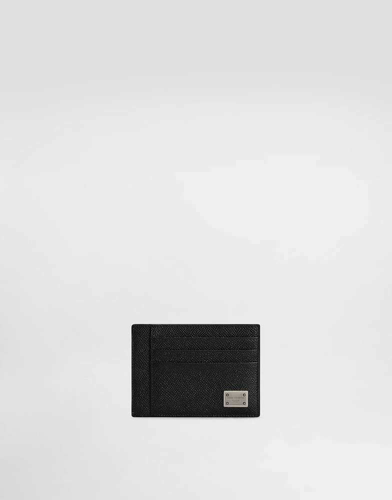 Dauphine-print calfskin card holder