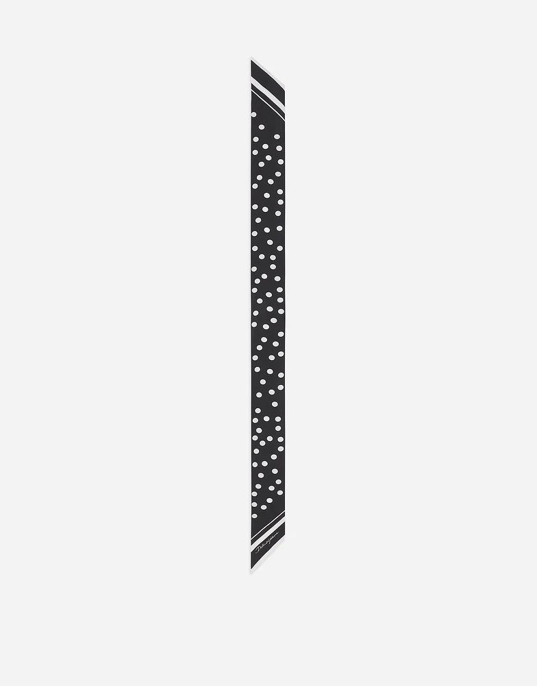Polka-dot twill headscarf