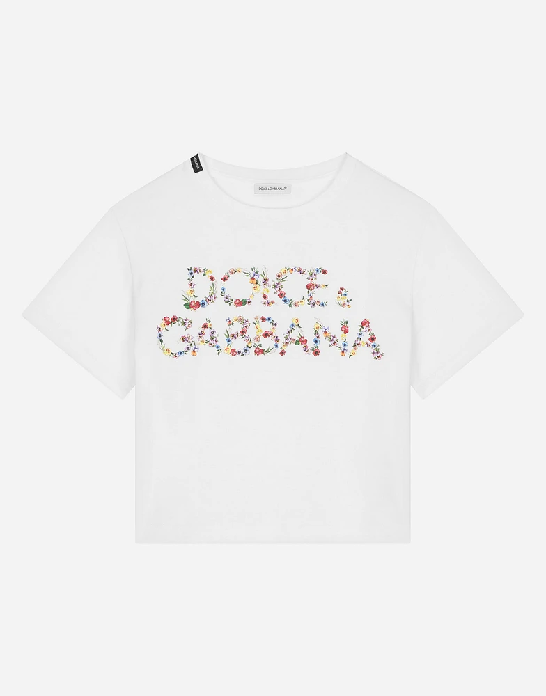 Jersey T-shirt with logo print