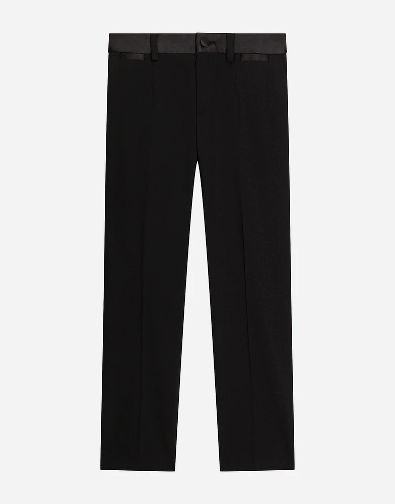Classic woolen pants with duchesse inserts