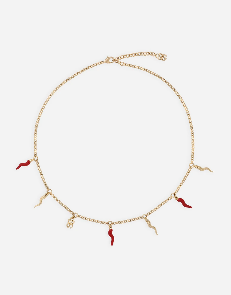 Necklace with DG logo and horn charms