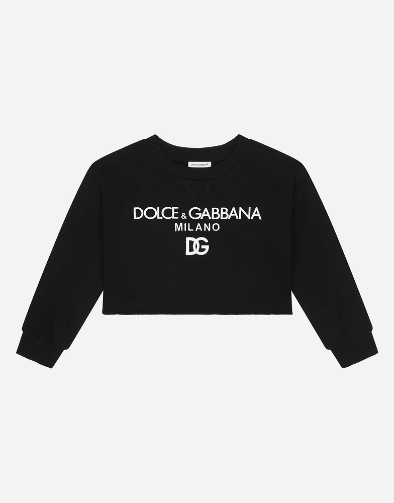 Jersey sweatshirt with Dolce&Gabbana embroidery