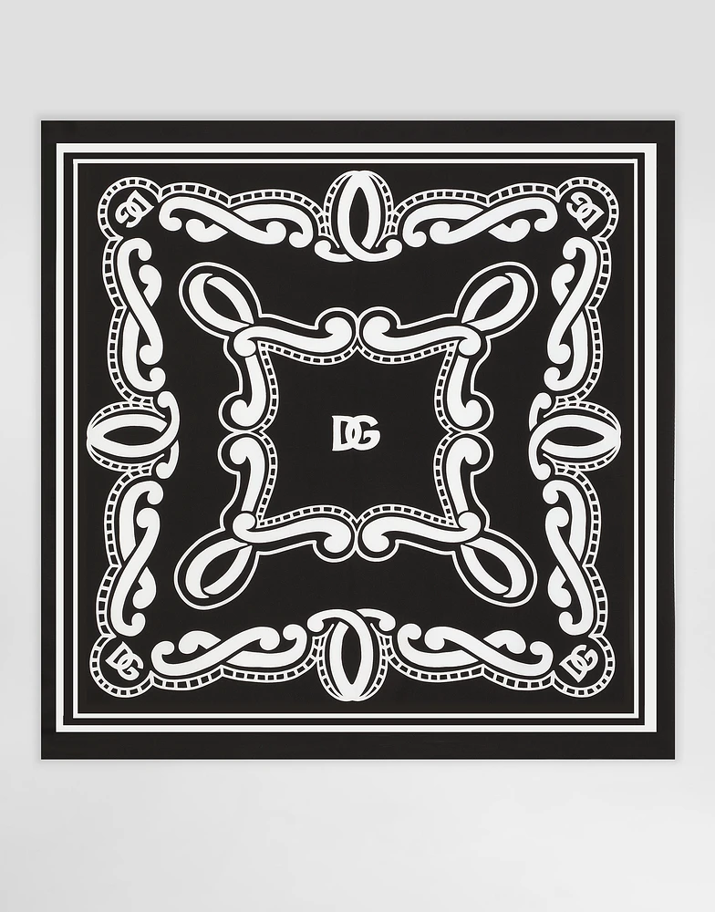 Bandanna-print silk scarf