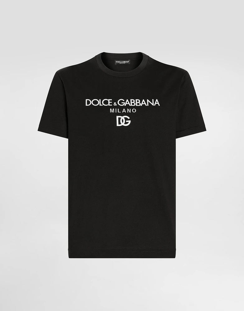 Cotton T-shirt with DG embroidery