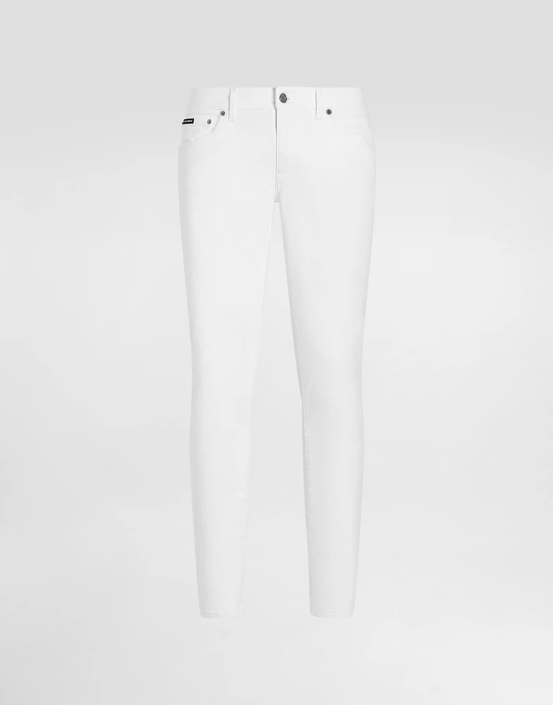 White skinny stretch jeans