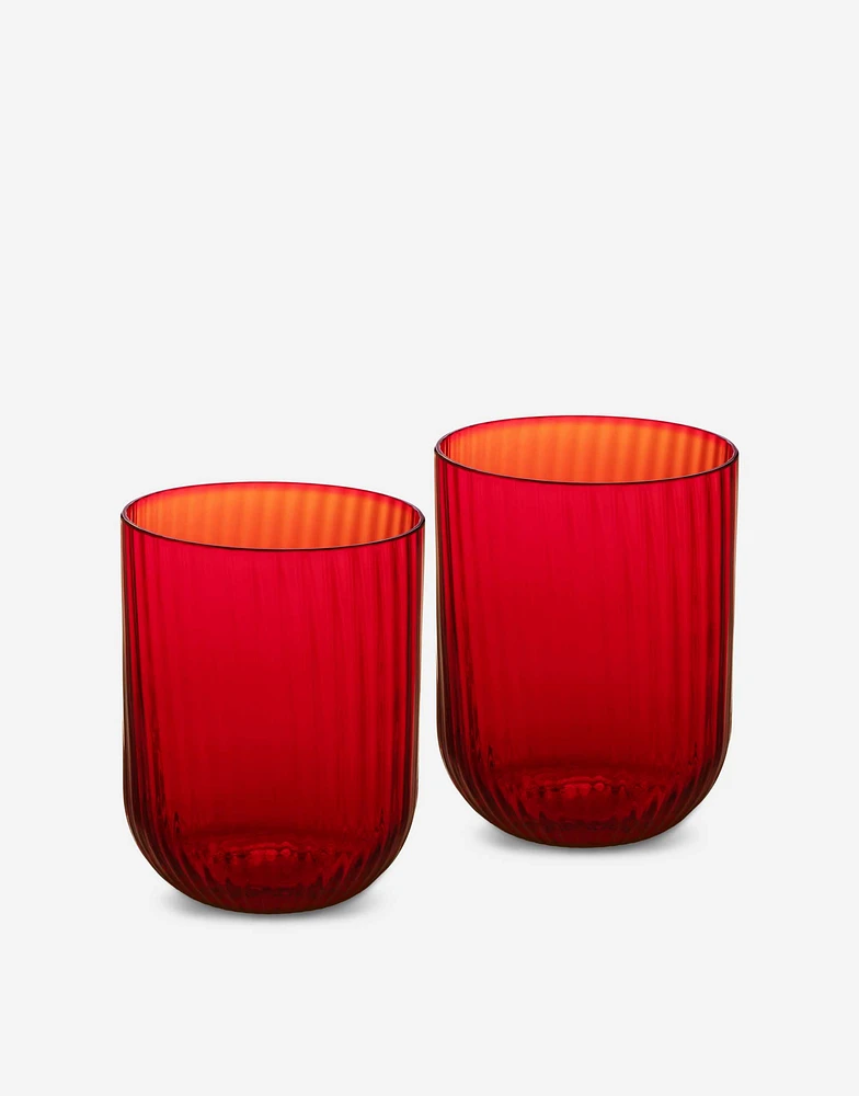 Hand-Blown Murano Beverage Glasses Set 2