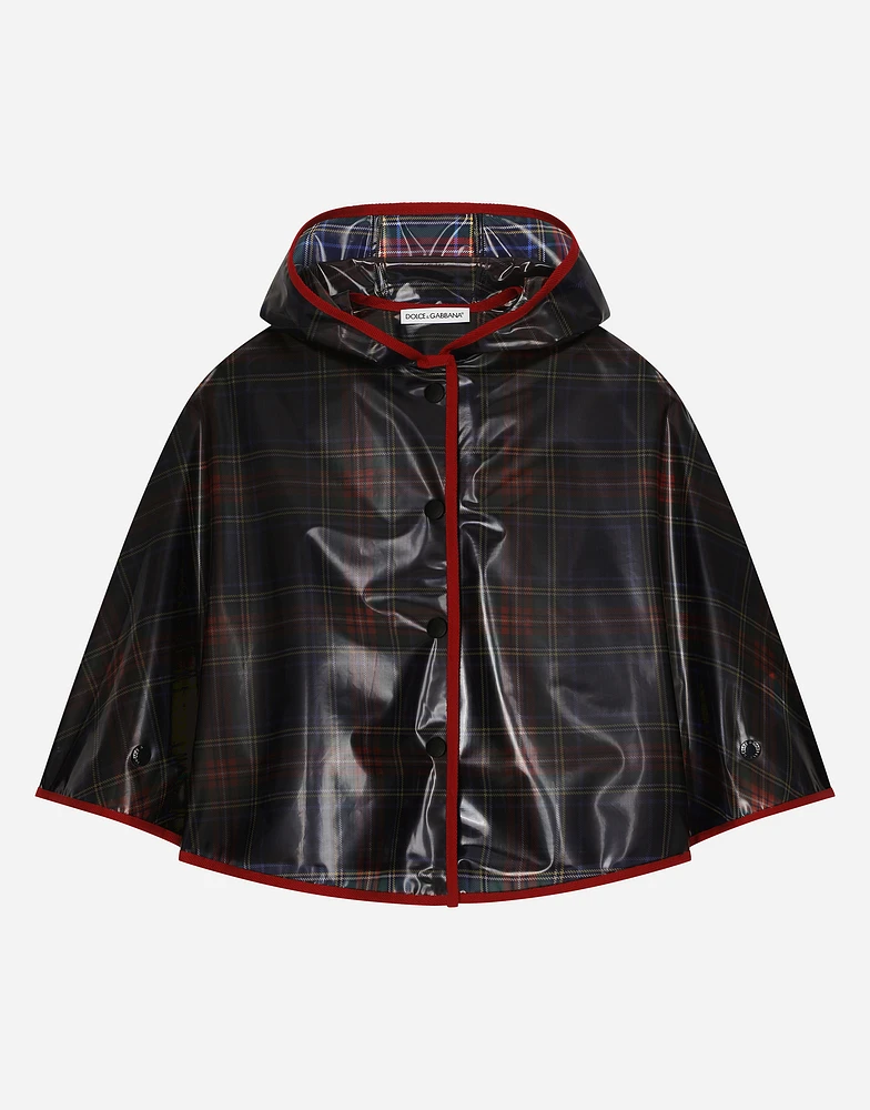 PVC cape with tartan print