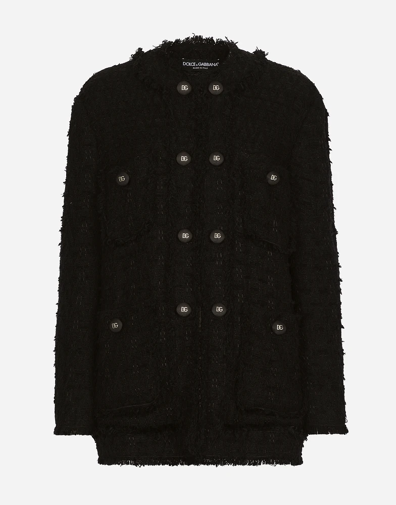 Single-breasted rush-stitch jacket