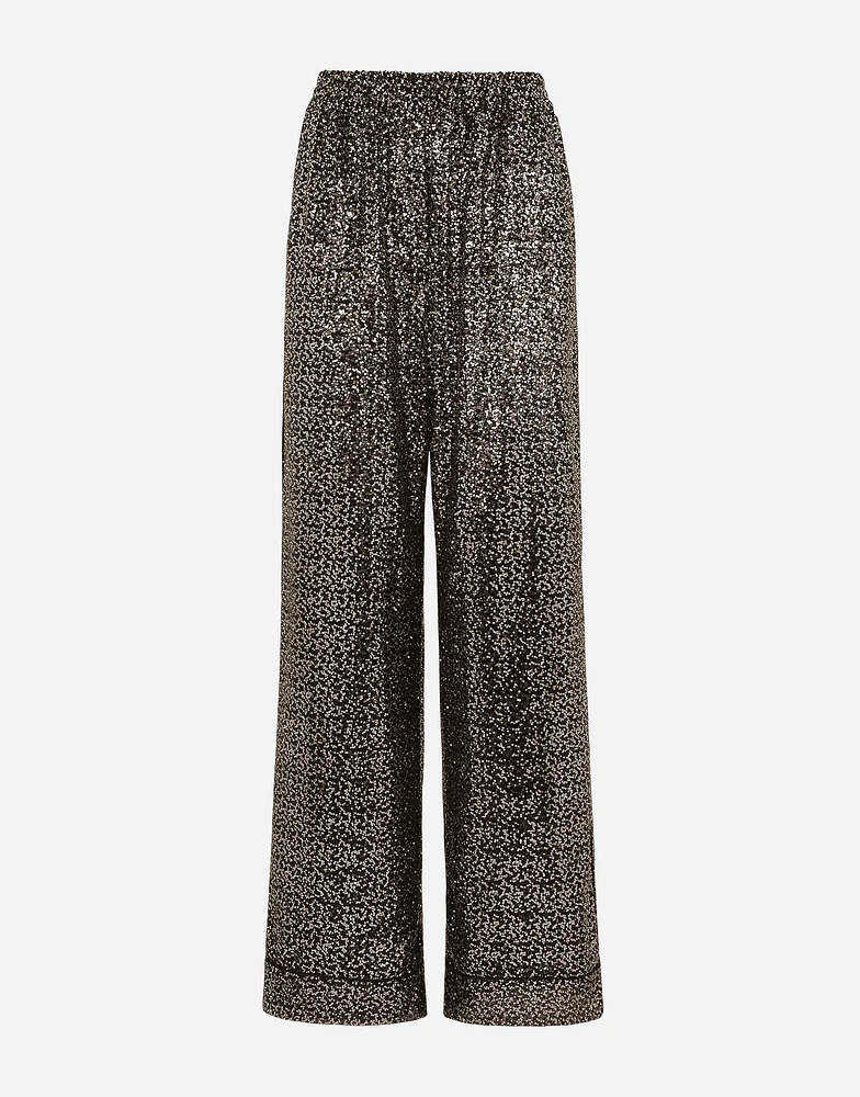 Sequined pajama pants