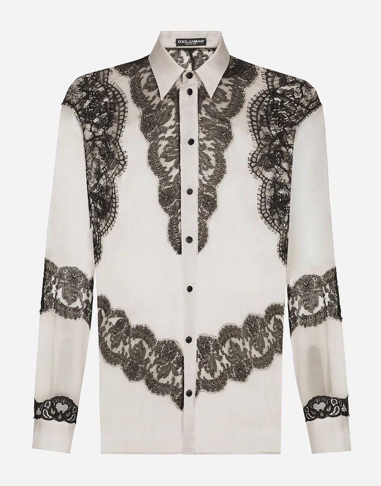 Silk shirt with embroidery