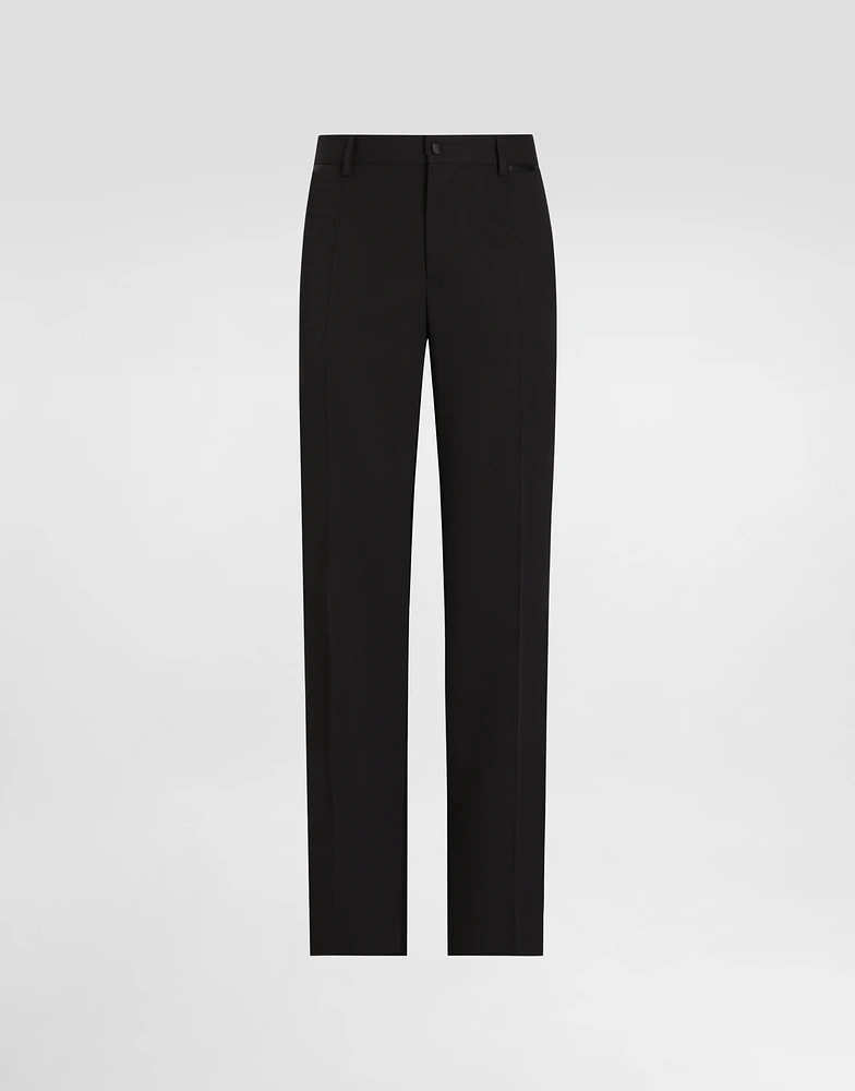 Technical gabardine tuxedo pants