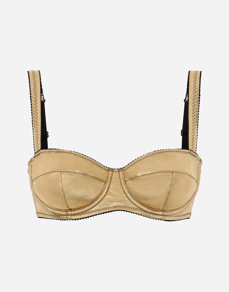 Foiled jersey balconette bra