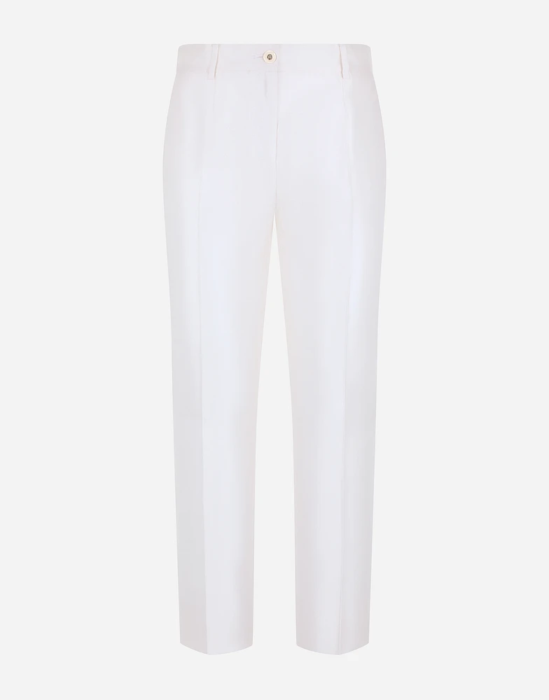 Tailored mikado silk pants