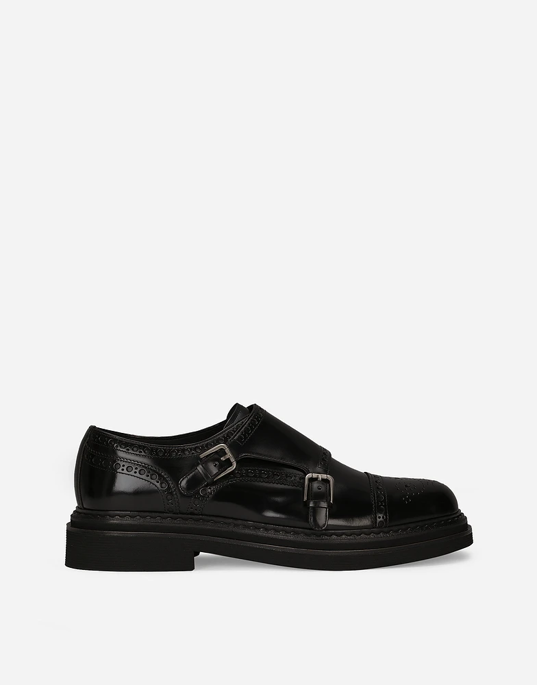 Brushed calfskin monkstrap shoes