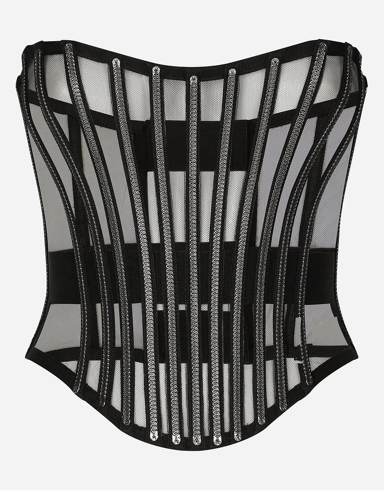 KIM DOLCE&GABBANA Tulle corset belt with boning