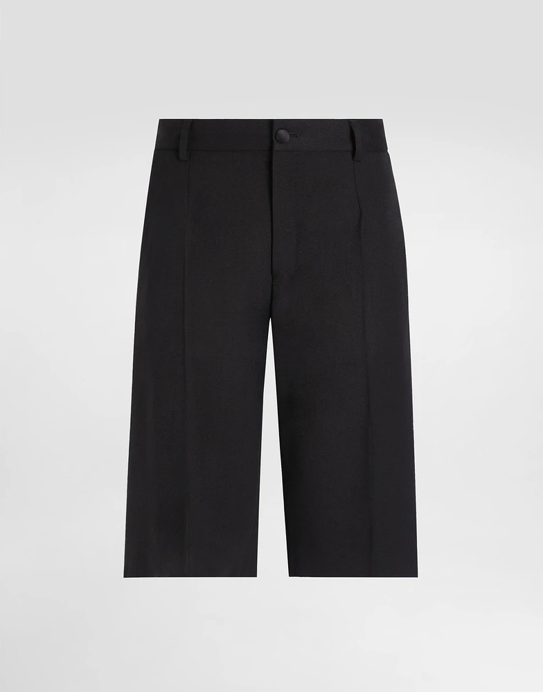 Wool twill shorts