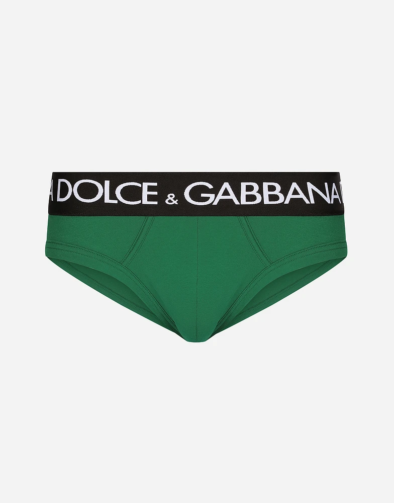 Mid-rise briefs in two-way stretch cotton jersey