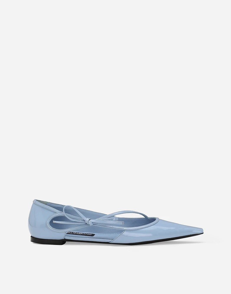 Polished calfskin ballet flats