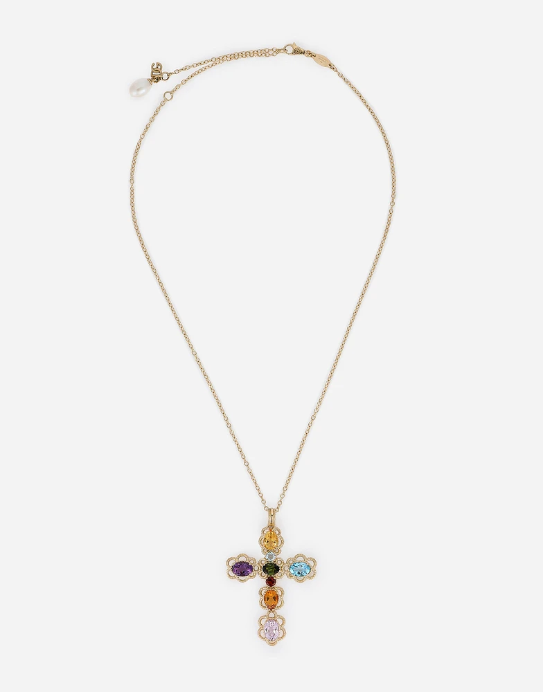 Rainbow Pendant 18-carat yellow gold and multicolored gems