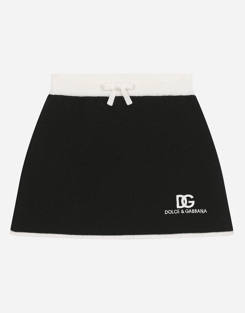 Short knit skirt with DG logo