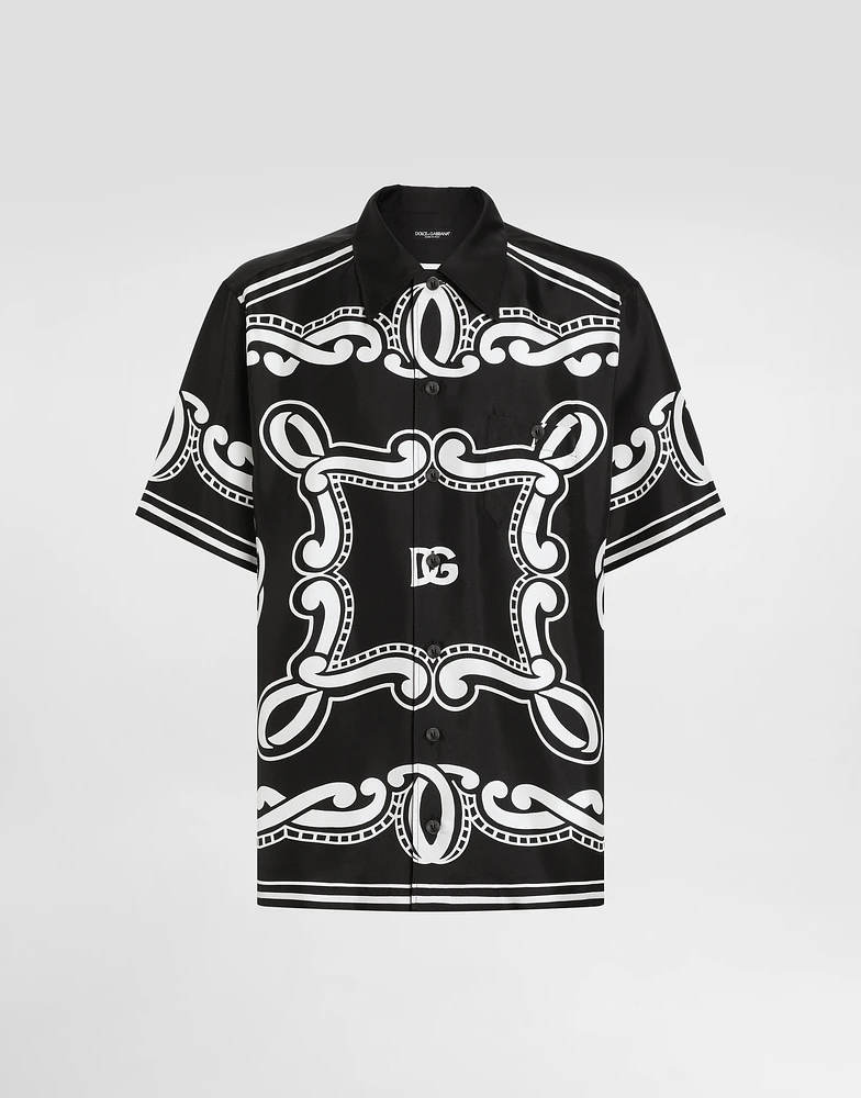 Silk shirt with bandanna print