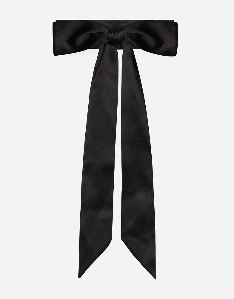Silk satin tie belt