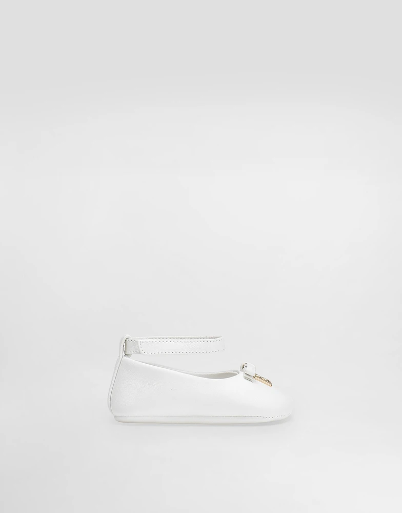 Nappa leather ballet flats with logo