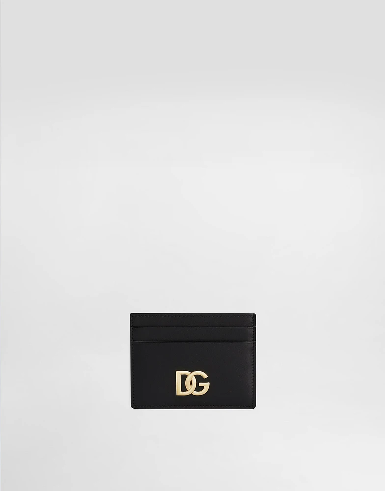 Calfskin card holder with DG logo