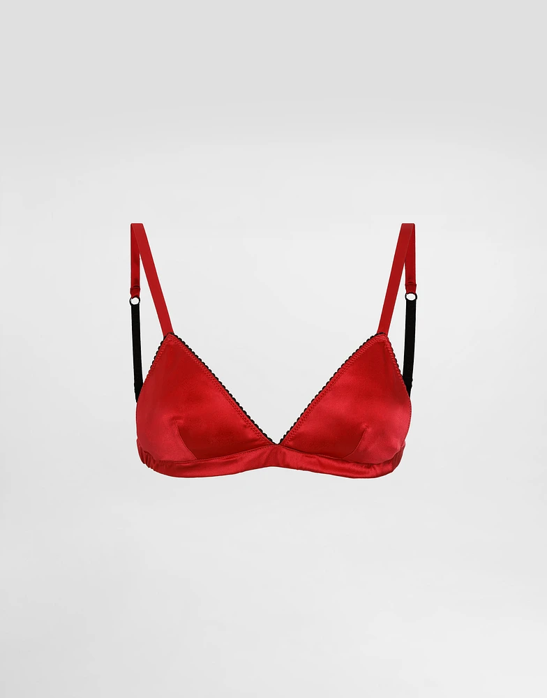 Satin triangle bra