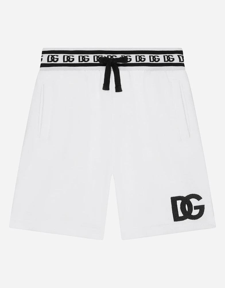 Jersey jogging shorts with DG logo embroidery