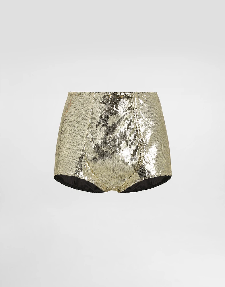 Sequined high-waisted panties
