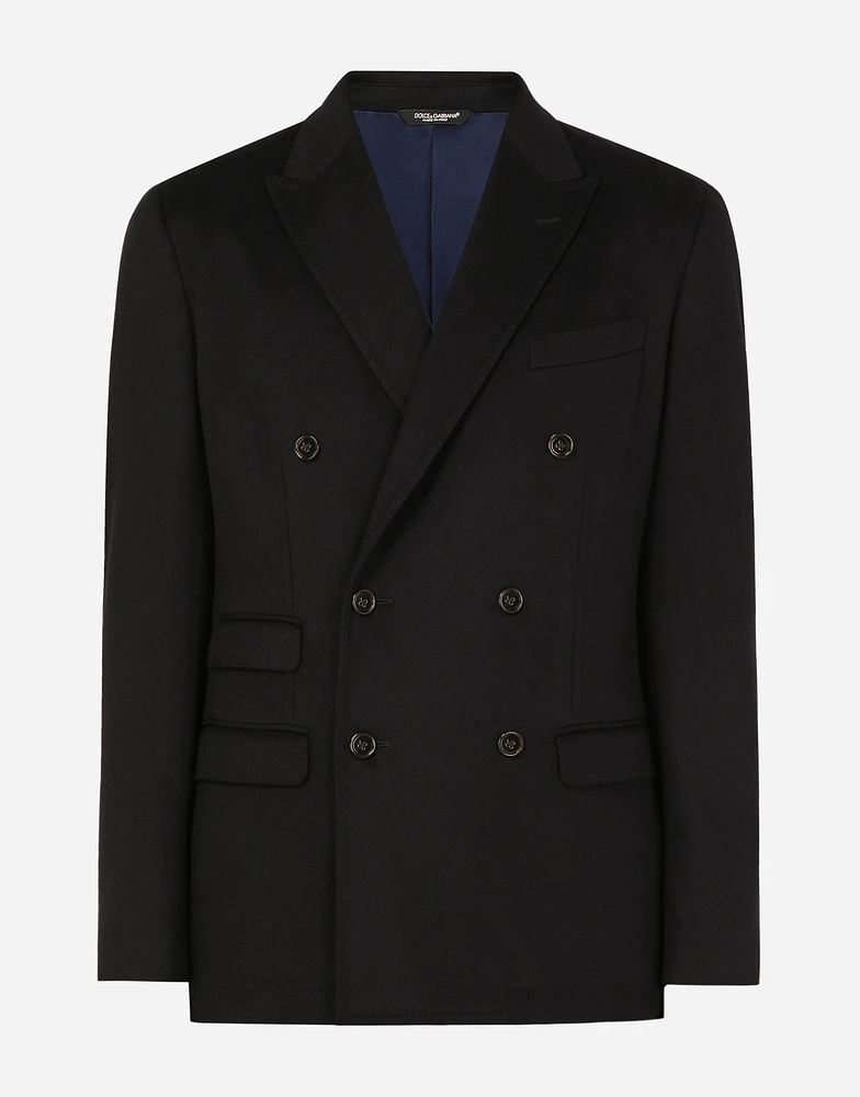 Deconstructed double-breasted cashmere jacket