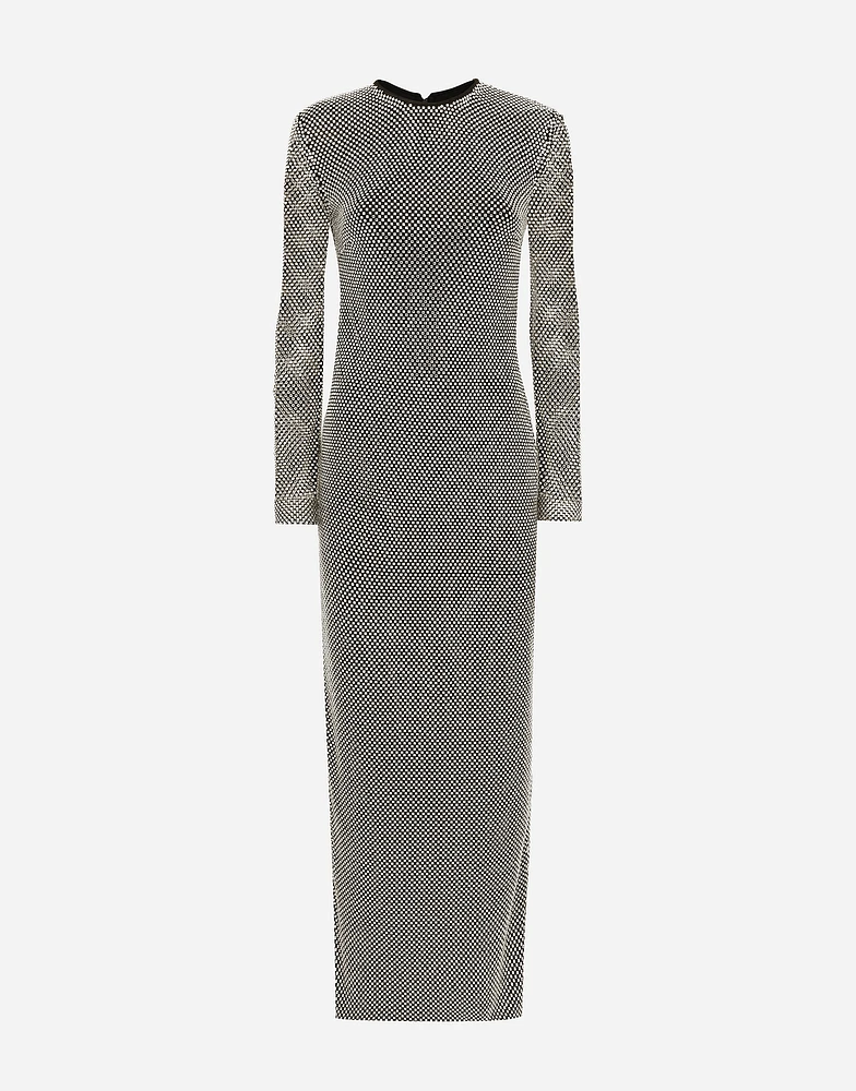 Long crystal mesh dress