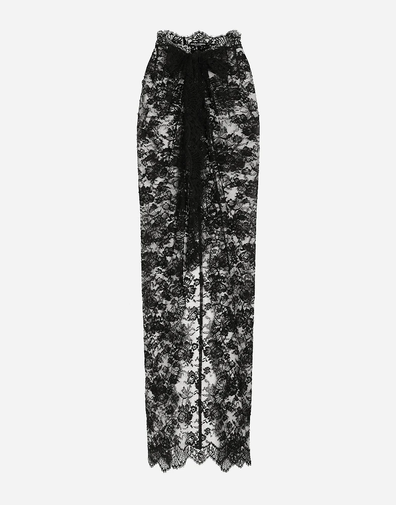 Long Chantilly lace skirt