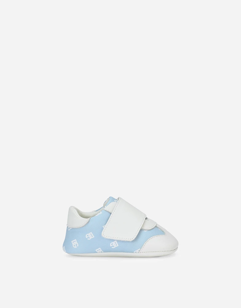 Nappa leather newborn sneakers with DG-logo print