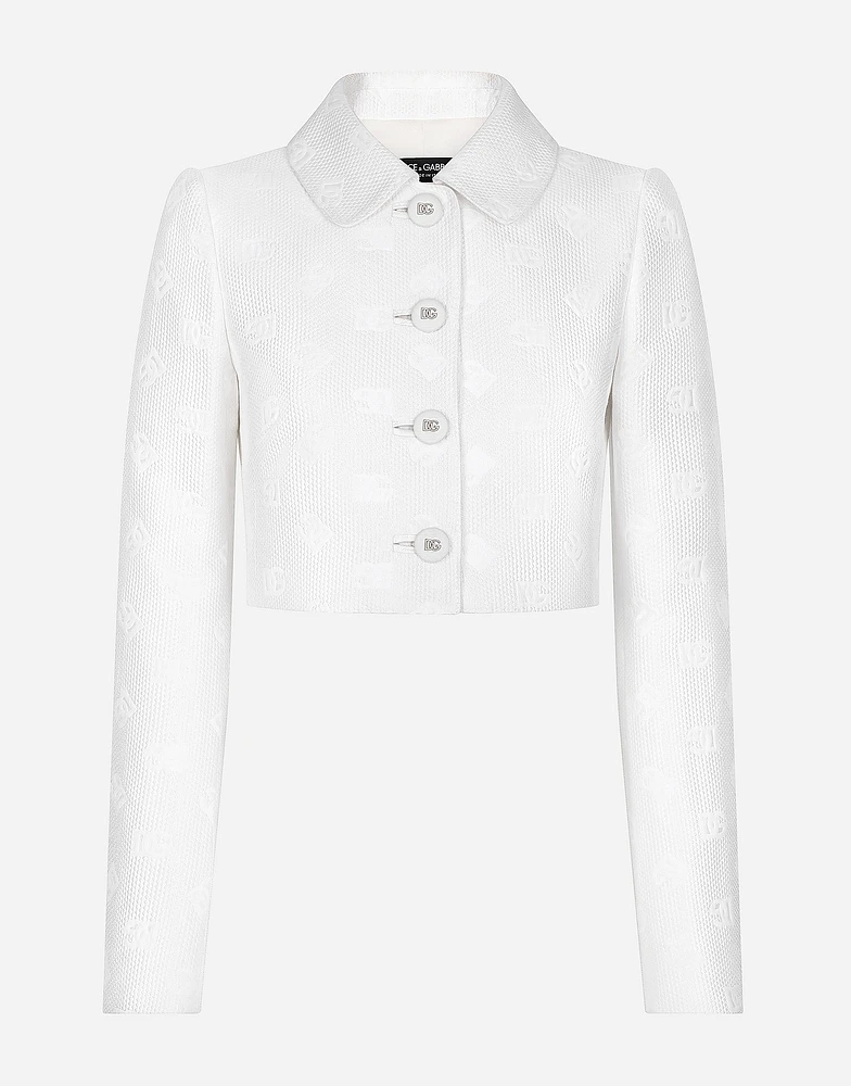 Short quilted jacquard jacket with DG logo