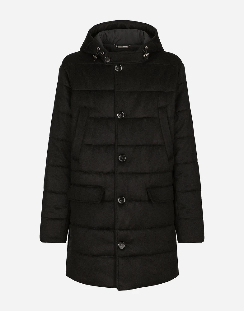 Quilted cashmere parka