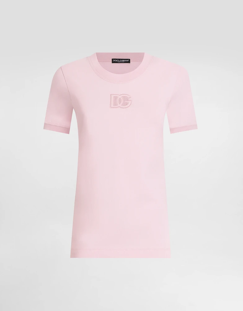 Jersey T-shirt with raised DG logo embroidery