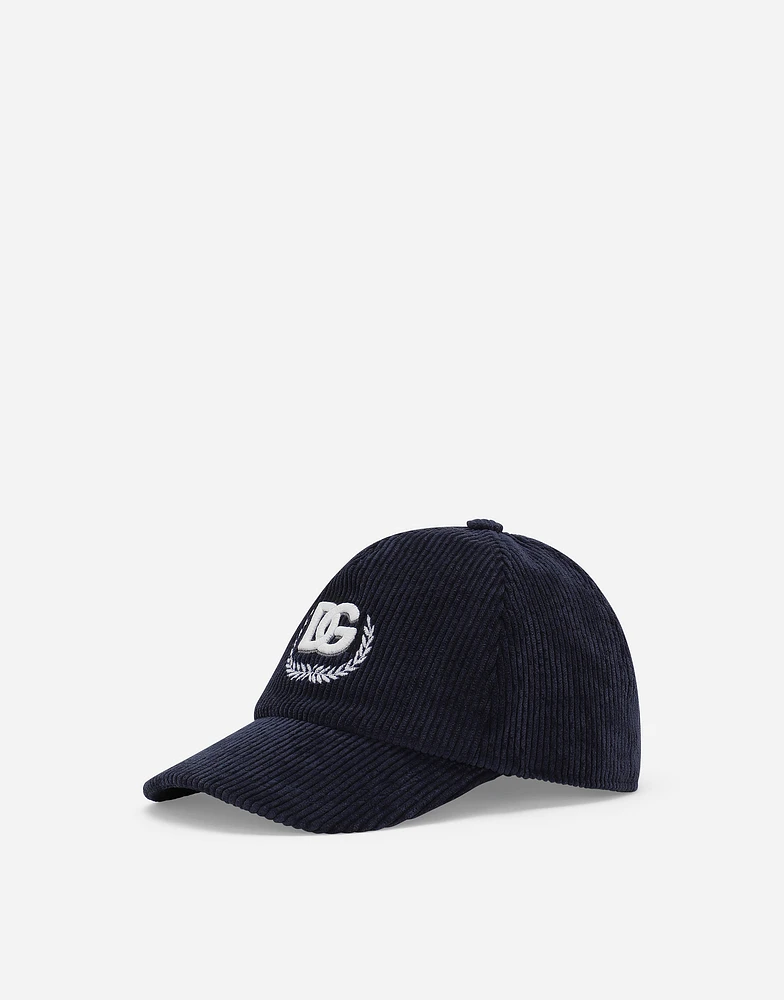Corduroy baseball cap with DG laurel logo