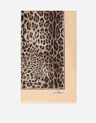 KIM DOLCE&GABBANA Leopard-print cashmere and modal scarf (135 x 200)