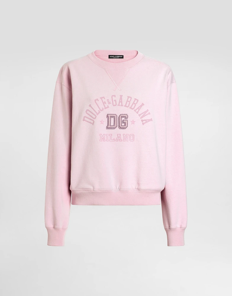 Jersey sweatshirt with raised DG embroidery