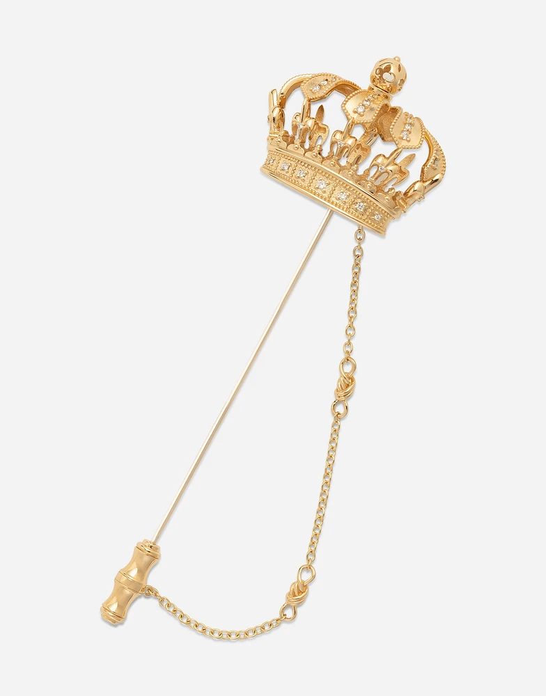 Royal Brooch 18-carat yellow and white gold with filigree and diamonds