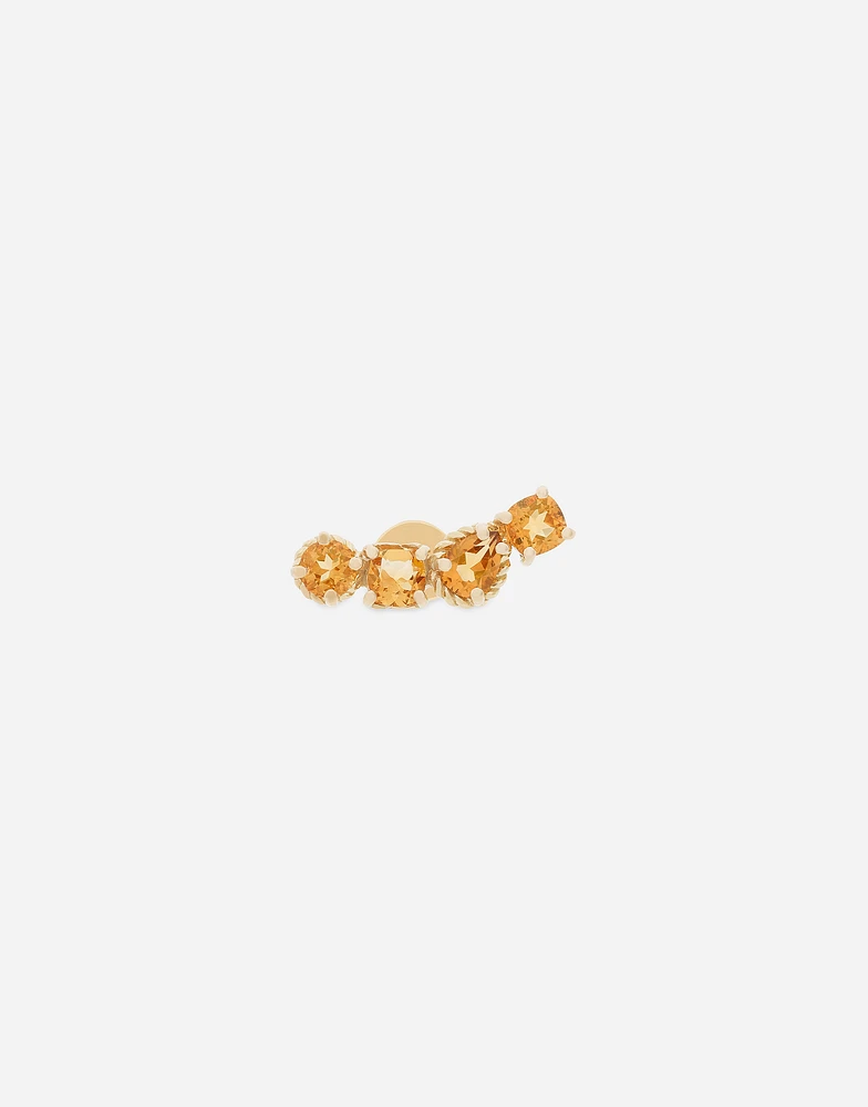 Single Rainbow Monochrome Earring 18-carat yellow gold and citrines