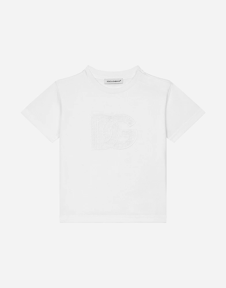 Jersey T-shirt with openwork DG logo