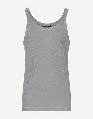 Fine-rib cotton singlet