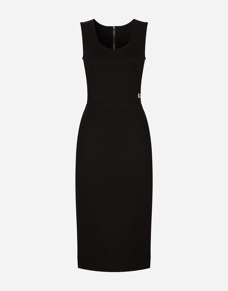 Sleeveless Milano rib midi dress