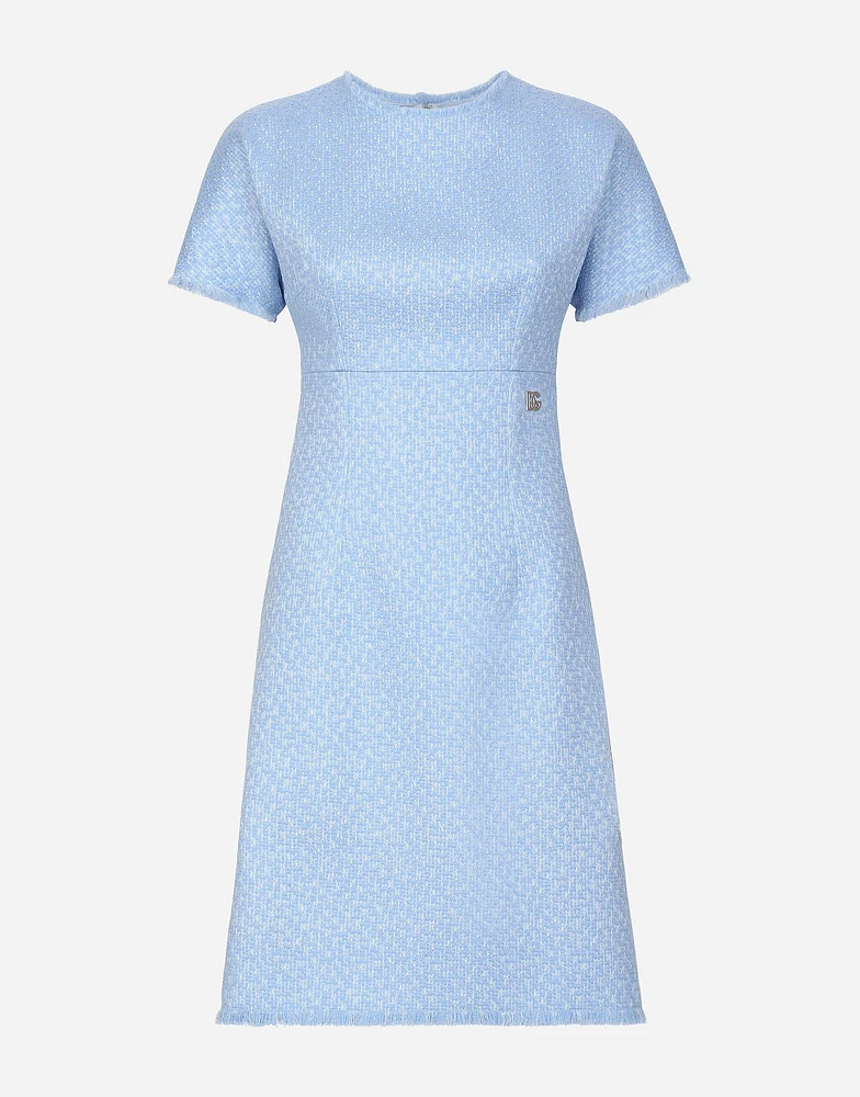 Raschel tweed midi dress with DG logo