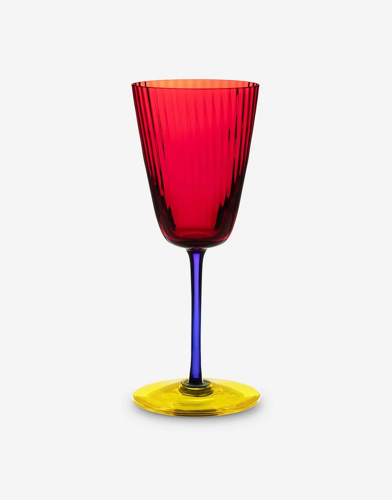 Hand-Blown Murano White Wine Glass
